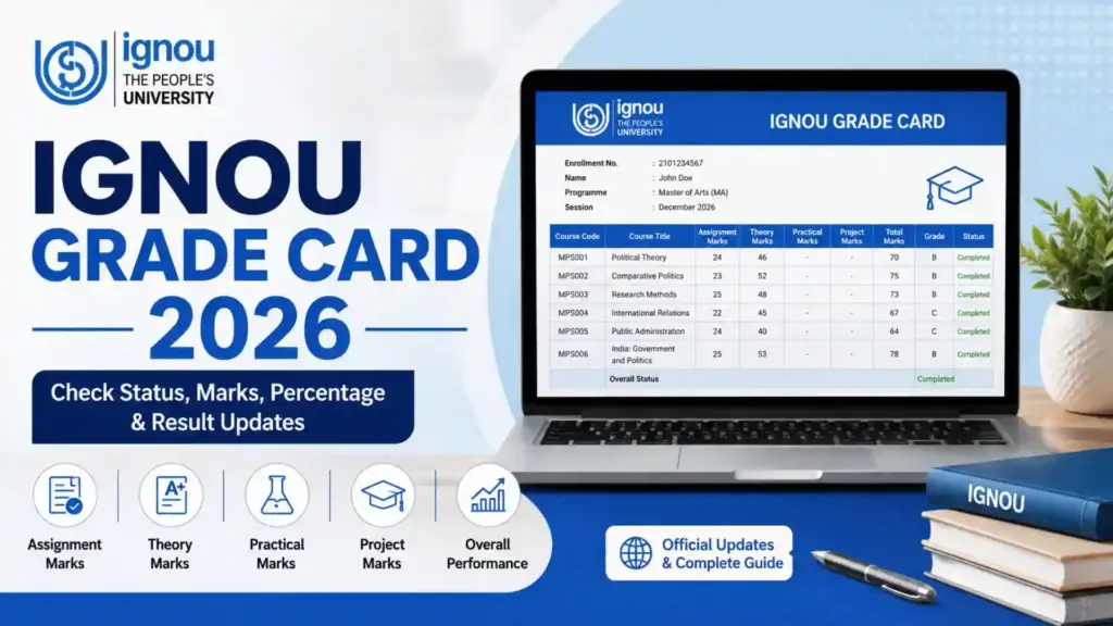 IGNOU Grade Card 2026: Complete Guide to Check Status, Marks, Percentage, and Result Updates 1 IGNOU Grade Card 2026