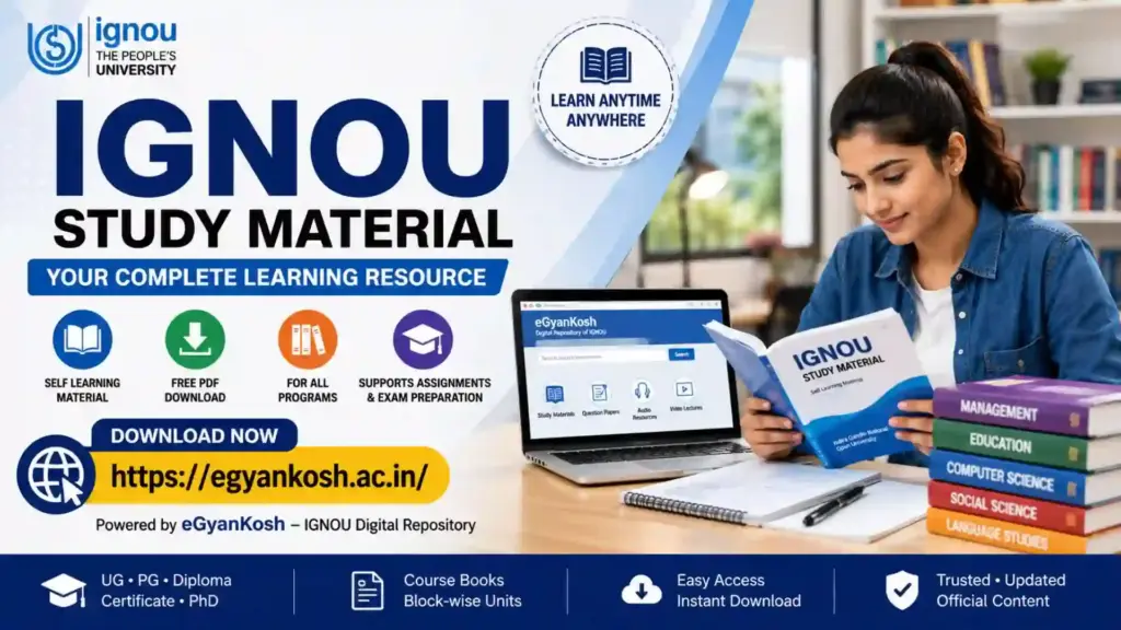 IGNOU Study Material 2026: Download PDF Books from eGyanKosh 1 IGNOU Study Material 2026: Download PDF Books from eGyanKosh