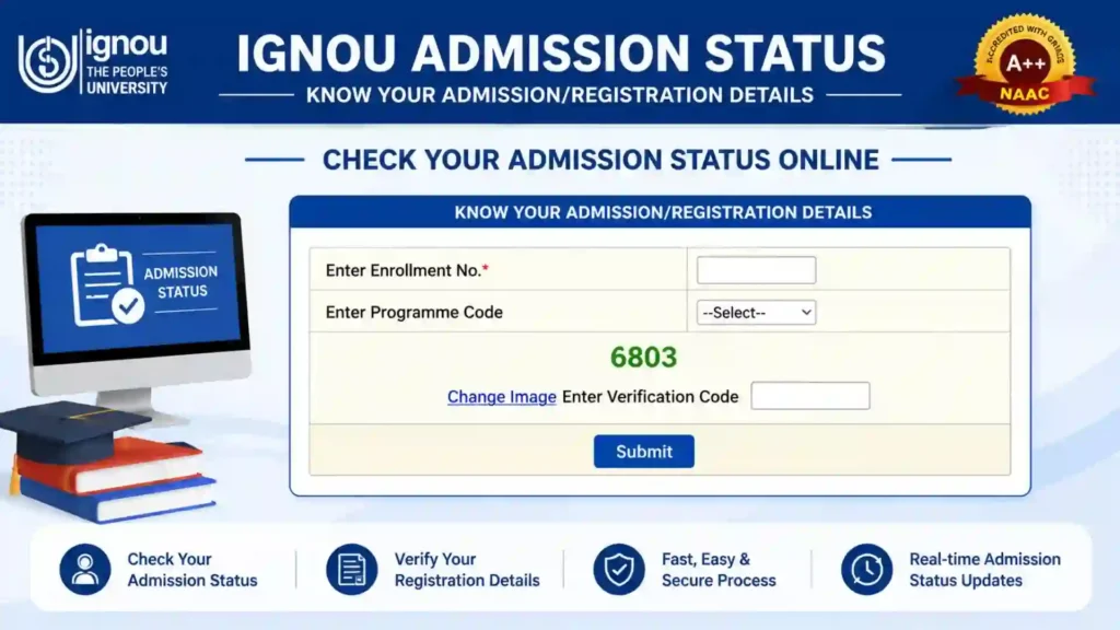 IGNOU Admission Status 2026: Check Your Admission Confirmation Online 1 IGNOU Admission Status 2026: Check Your Admission Confirmation Online