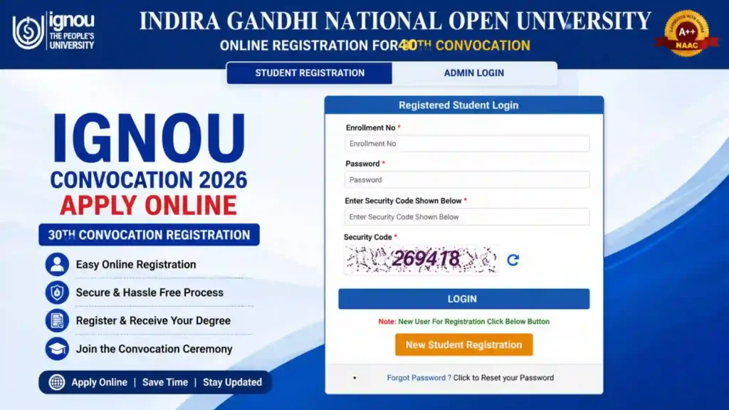 IGNOU Convocation 2026: Apply Online, Eligibility & Last Date