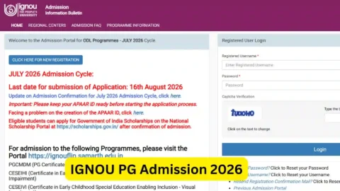 IGNOU PG Admission 2026: Complete Guide to Eligibility, Last Date, Fees, and Online Application
