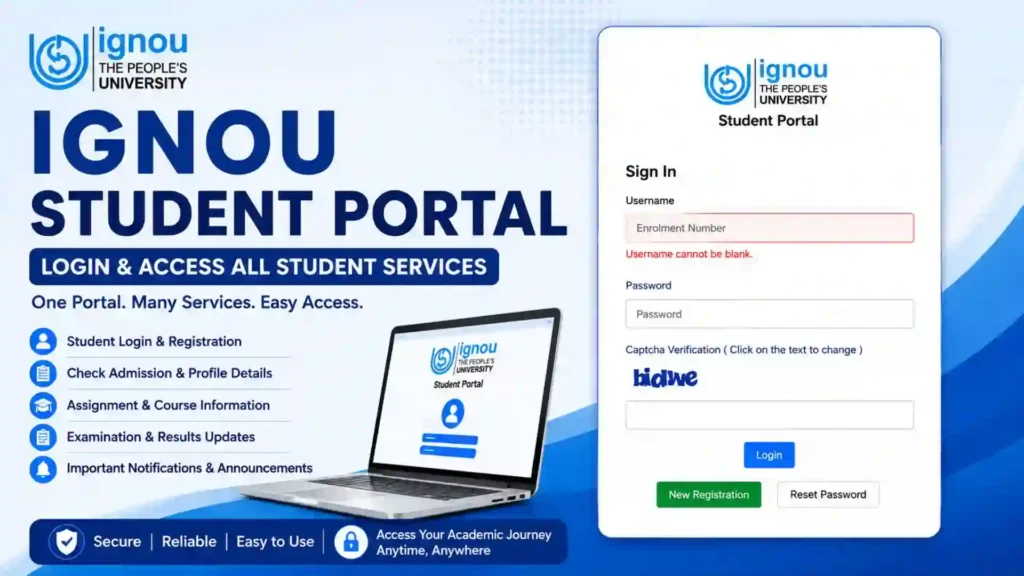 IGNOU Student Portal 2026: Login & Check Student Services Online 1 IGNOU Student Portal 2026: Login & Check Student Services Online