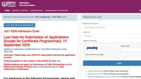 IGNOU Admission Portal 2026: Apply Online & Check Admission Details