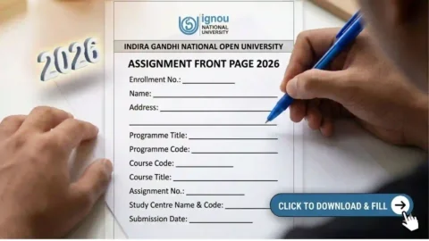 IGNOU Assignment Front Page PDF 2026 – Download & Print Free
