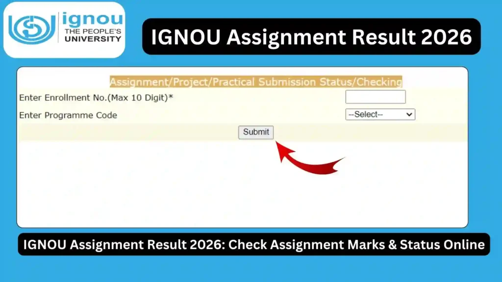 IGNOU Assignment Result 2026: Check Assignment Marks & Status Online