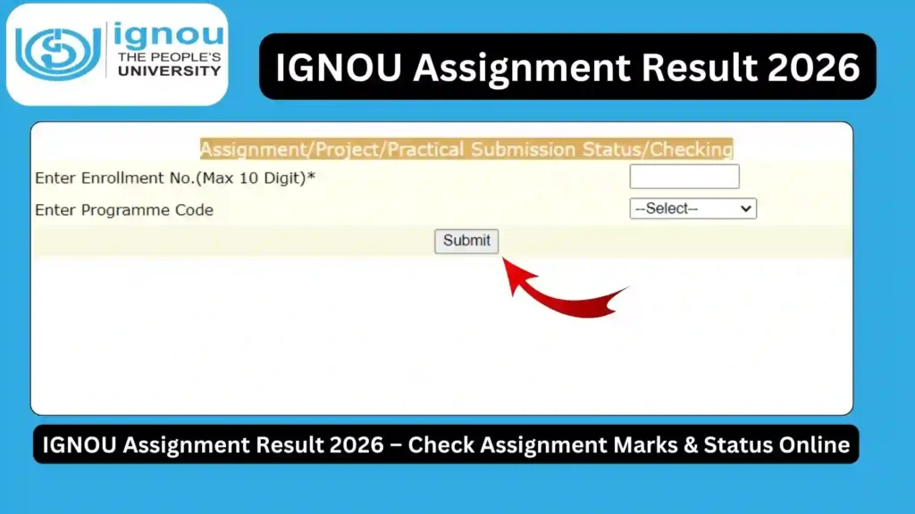 IGNOU Assignment Result 2026 – Check Assignment Marks & Status Online