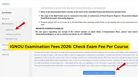 IGNOU Examination Fees 2026: Check Exam Fee Per Course