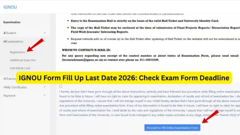IGNOU Form Fill Up Last Date 2026: Check Exam Form Deadline