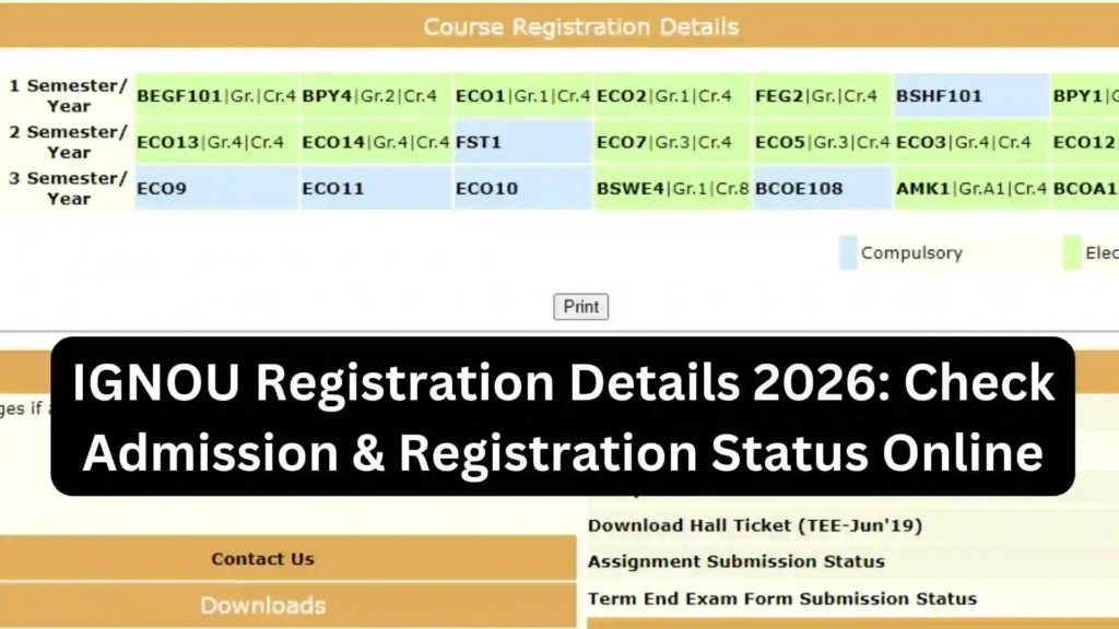 IGNOU Registration Details 2026: Check Admission & Registration Status Online