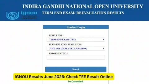 IGNOU Results June 2026: Check TEE Result Online