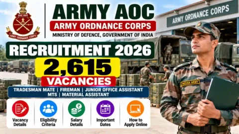 Army AOC Recruitment 2026 Apply Online: 2,615 Vacancies, Eligibility and Salary