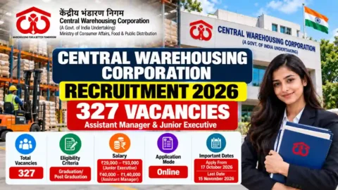 Central Warehousing Corporation Recruitment 2026: 327 Vacancies, Eligibility, Salary, Apply Online