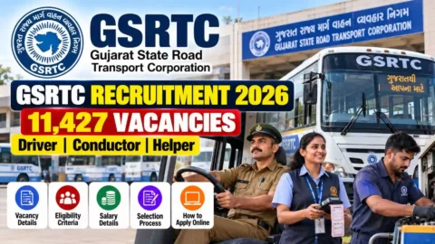 GSRTC Recruitment 2026: 11,427 Vacancies for Driver, Conductor & Helper – Eligibility, Salary & Updates
