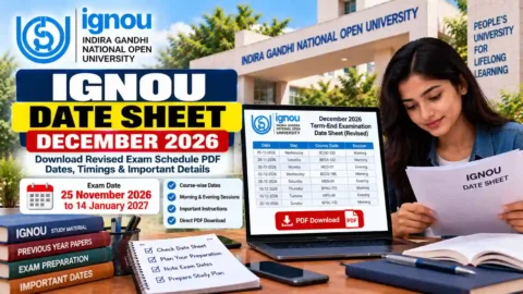 IGNOU Date Sheet December 2026: Download Revised Exam Schedule PDF