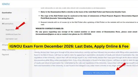 IGNOU Exam Form December 2026: Last Date, Apply Online & Fee