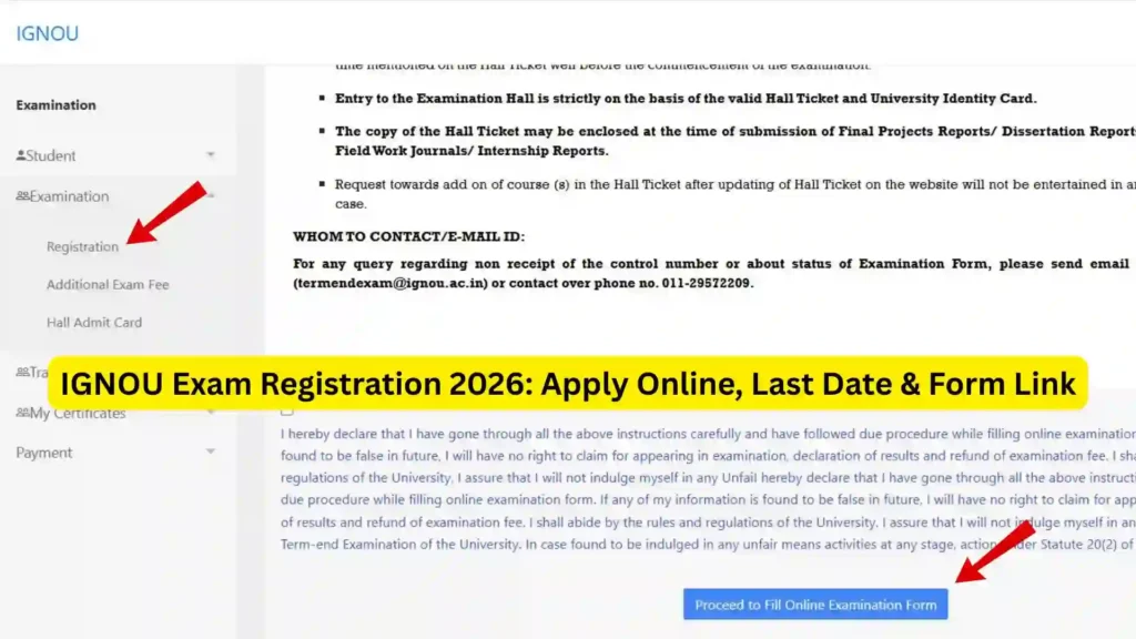 IGNOU Exam Registration 2026: Apply Online, Last Date & Form Link
