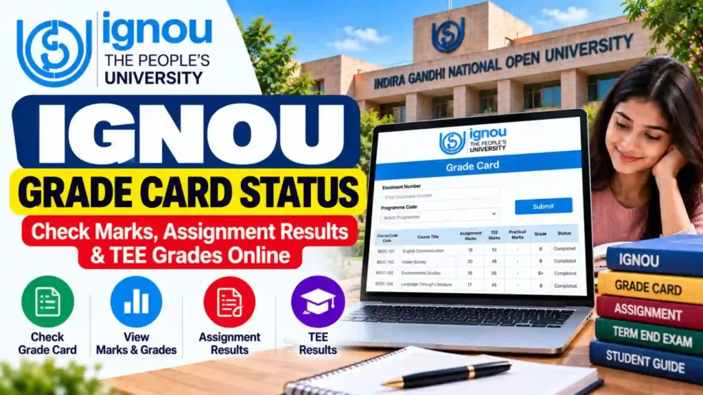 IGNOU Grade Card Status 2026: Check Marks, Assignment Results & TEE Grades Online