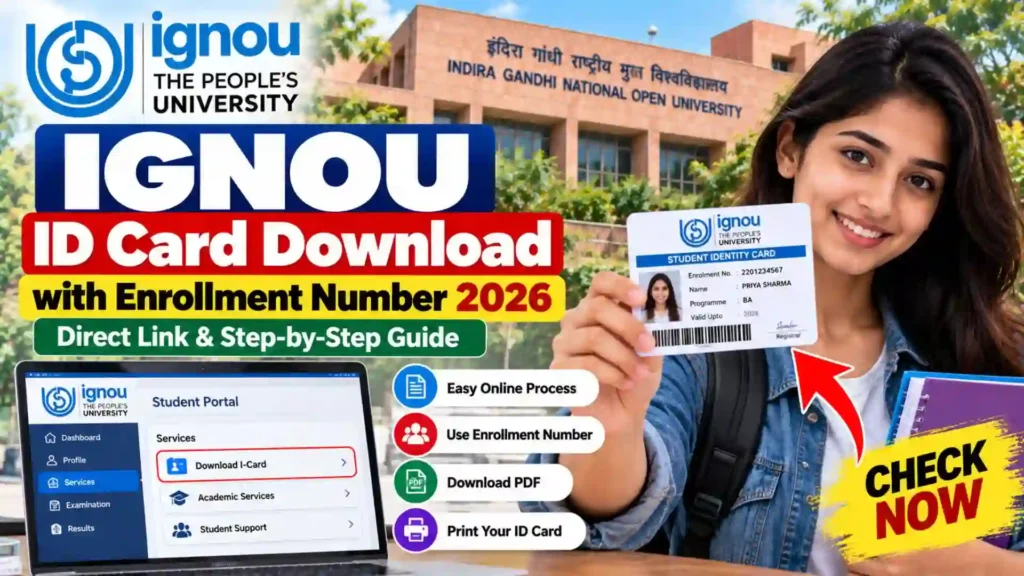 IGNOU ID Card Download with Enrollment Number 2026: Direct Link & Step-by-Step Guide