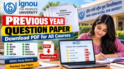 IGNOU Previous Year Question Paper PDF: Download All Courses June & December Papers