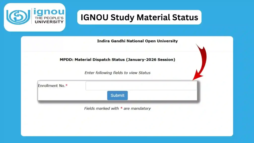 IGNOU Study Material Status 2026: Check Book Dispatch Status Online