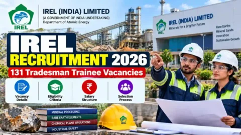 IREL Recruitment 2026: 131 Tradesman Trainee Vacancies, Salary, Eligibility & Apply Online