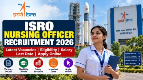 ISRO Nursing Officer Recruitment 2026: 3 Vacancies, Salary ₹44,900–₹1,42,400, Eligibility & Last Date