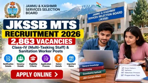 JKSSB MTS Recruitment 2026: 2,863 Vacancies, Eligibility and Apply Online