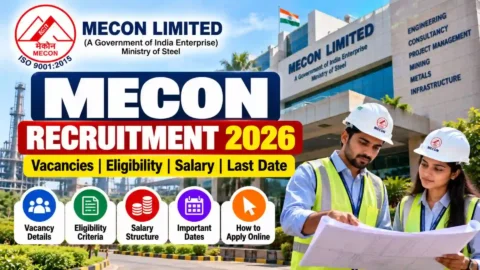 MECON Recruitment 2026: Vacancies, Eligibility, Salary, Last Date & Apply Online