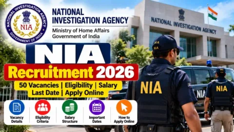 NIA Recruitment 2026: 50 Vacancies, Eligibility, Salary, Last Date & Apply Online