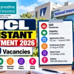 NICL Assistant Recruitment 2026: 500 Vacancies, Eligibility, Salary and Mains Exam Date 3 NICL Assistant Recruitment 2026 Poster