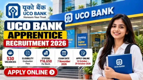 UCO Bank Apprentice Recruitment 2026: 530 Vacancies, Eligibility, Stipend & Apply Online