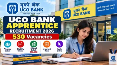 UCO Bank Apprentice Recruitment 2026: 530 Vacancies, Eligibility, ₹16,650 Stipend & Last Date to Apply