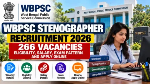 WBPSC Stenographer Recruitment 2026: 266 Vacancies, Eligibility, Salary and Apply Online